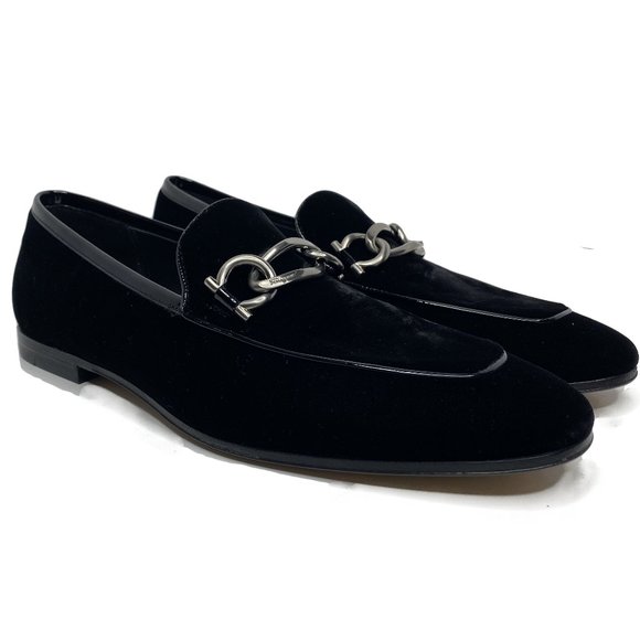 Salvatore Ferragamo Other - Salvatore Ferragamo Blk Velvet Boy 2Cm Loafers 7.5